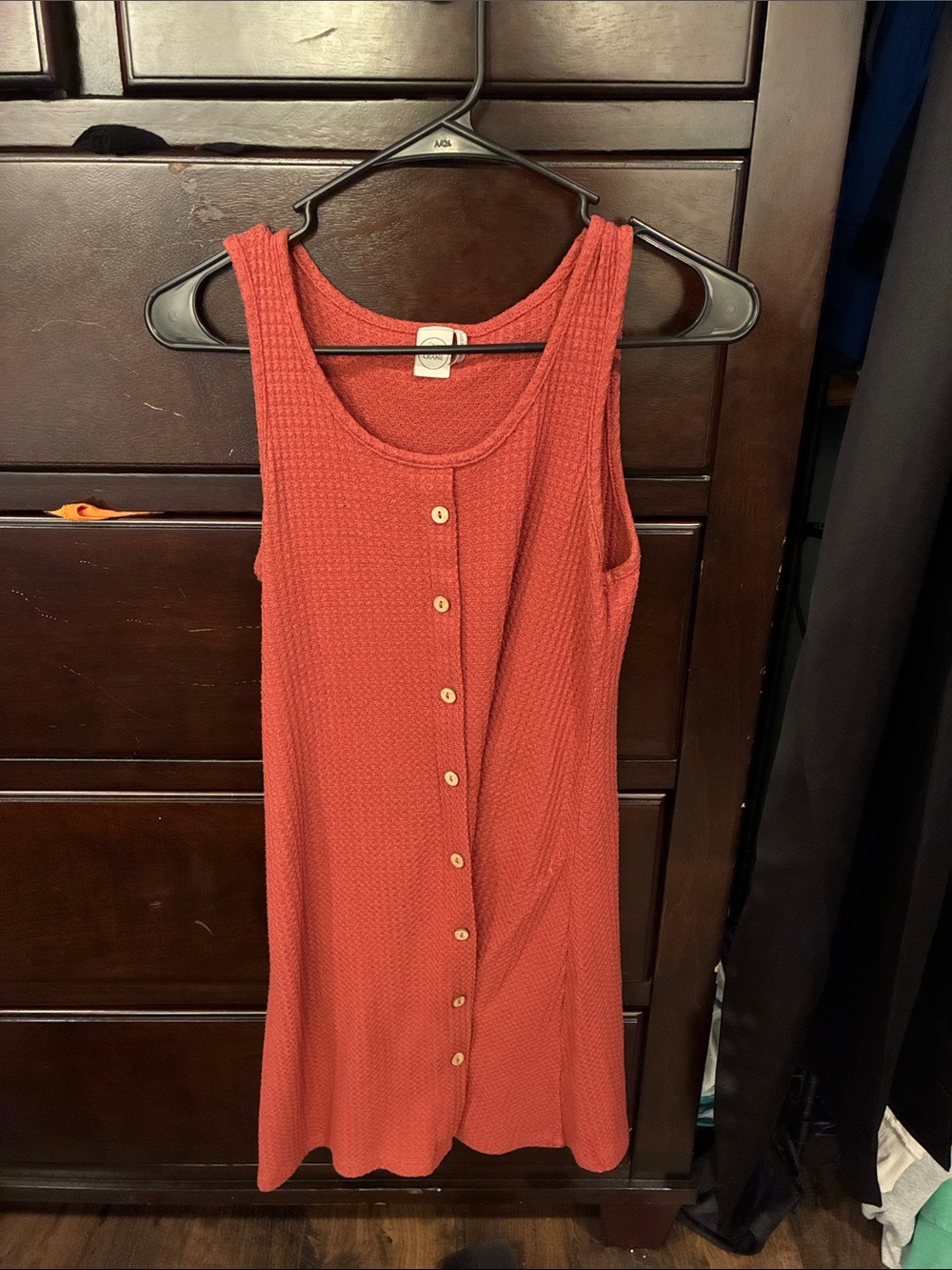 Paper Crane Rust Button-Front Midi Dress